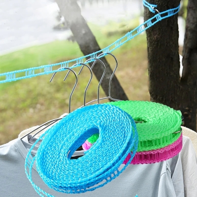 Picture of Line Airing Rope Non-Slip Windproof Clotheslines Cloth Drying Stand Outdoor Laundry Rope With Tensioner Portable Travel Clothes