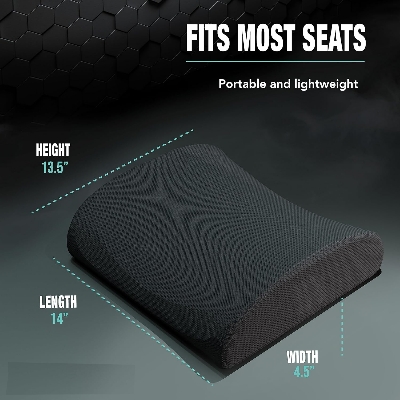 Picture of Lumbar Support Pillow for Office Chair Car Seat,Charcoal Memory Foam Chair Back Cushion for Back Pain Relief chair Pillow