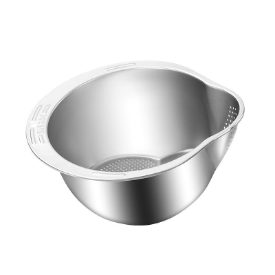 Picture of Thickened 304 stainless steel rice washing basin household kitchen drainage basin vegetable washing basin