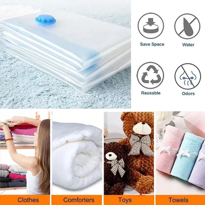 Picture of 4 Pack Small Vacuum Storage Bags with Hand Pump - Space Saver Solution for Home Organization Size 50x70cm/60x80cm/80x90cm