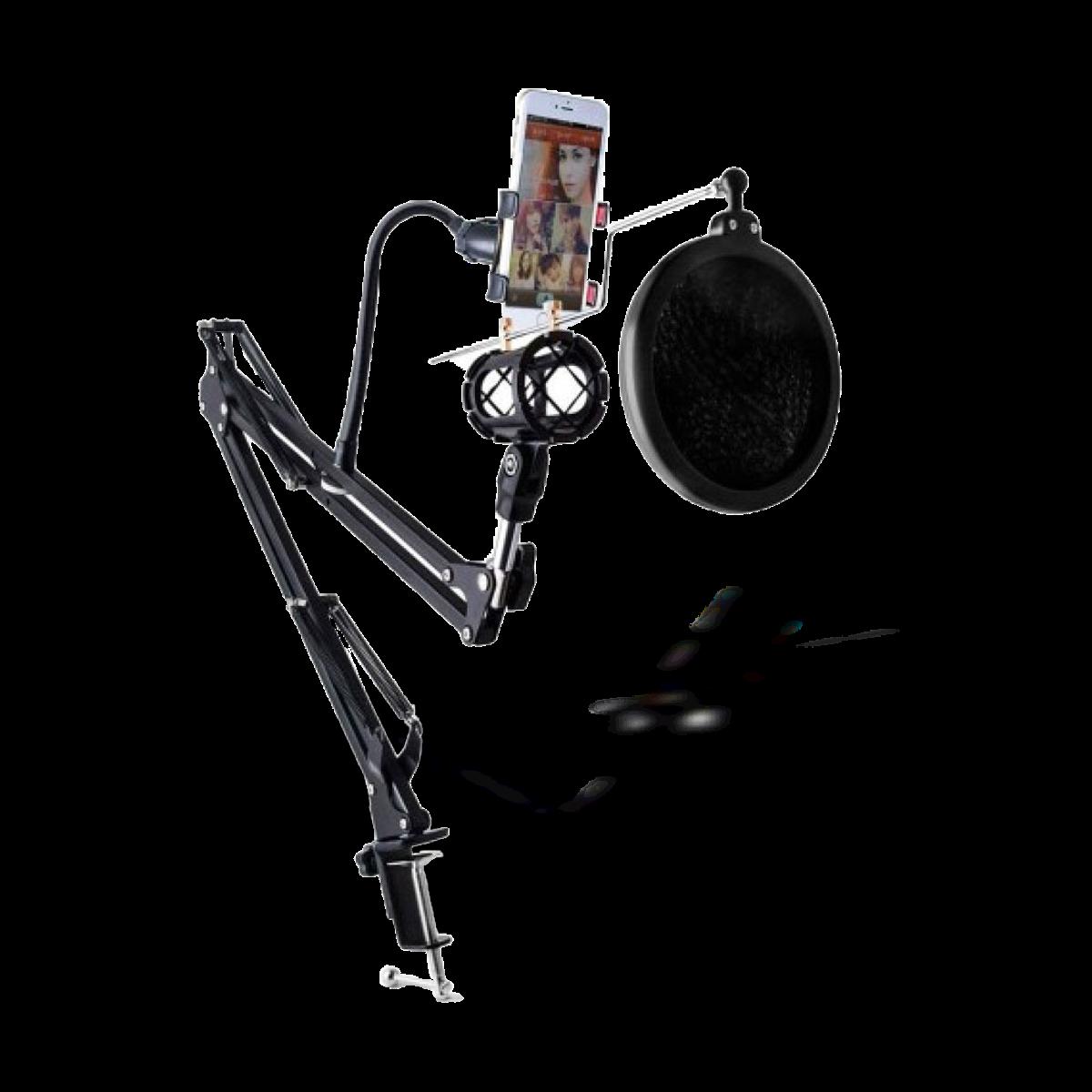Picture of Remax CK100 Mobile Recording Studio Microphone Stands with Microphone Mount Mobile Mount Pop Filter