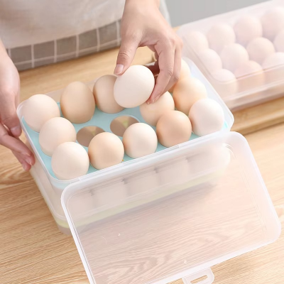 Picture of Popular Portable Egg Storage Tray Box Plastic Anti-Breaking 15 Grid Eggs Holder Kitchen Anti-collision Plastic