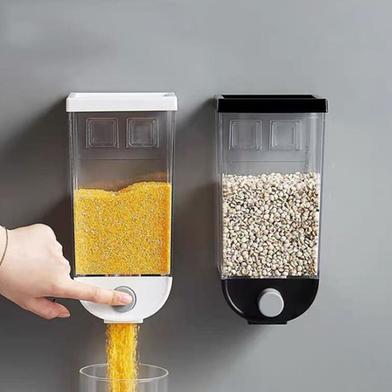 Picture of Wall Mounted Press Cereals Dispenser Grain Storage Box Dry Food Container Organizer box