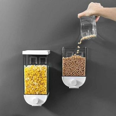 Picture of Wall Mounted Press Cereals Dispenser Grain Storage Box Dry Food Container Organizer box
