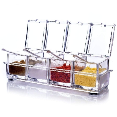 Picture of Multicolor Acrylic CRYSTAL SEASONING BOX, Size/Dimension: 26 X 10.5 X 8.3