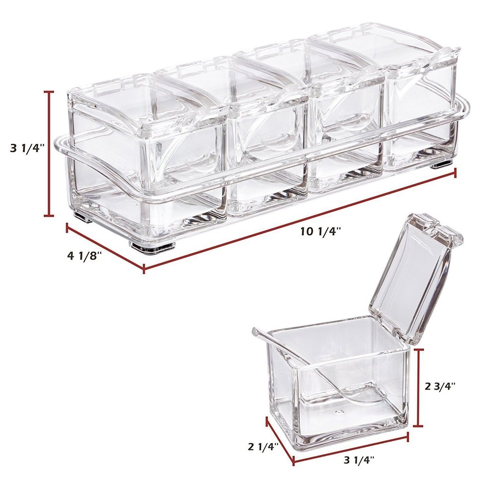 Picture of Multicolor Acrylic CRYSTAL SEASONING BOX, Size/Dimension: 26 X 10.5 X 8.3