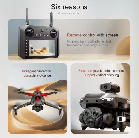 Picture of Pro Max Drone Brushless 4K HD Dual Camera Optical Flow Obstacle Avoidance Foldable Quadcopter RC Distance with 4.5 inch Display Remote dgb