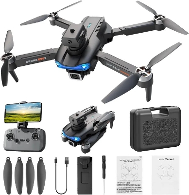 Picture of Brushless Motor Drone With 1080p Camera, Optical Flow Dual Camera, Remote Control 2.4g Wifi Fpv Rc Quadcopter Headless Mode Follow Shot Altitude Hold Obstacle Avoidance Adult (Black)
