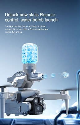 Picture of Drone Brushless Motor with Ultra Wide Camera Drone with Water Bombs - Professional Aerial Photography Aircraft 4K Three Camera Obstacle Avoidance Foldable Quadcopter dx