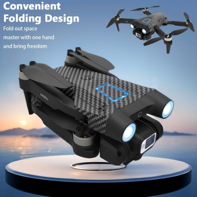 Picture of Pro S UAV Drone with 4K Camera, Folding Aerial Photography Drone Brushless Motor Mobile Phone Control Multiple Flight Modes 360° Obstacle Avoidance RC Quadcopter Headless Mode T