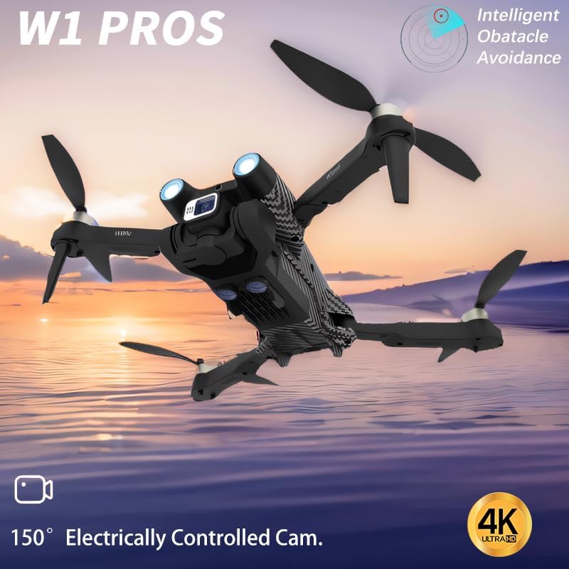 Picture of Pro S UAV Drone with 4K Camera, Folding Aerial Photography Drone Brushless Motor Mobile Phone Control Multiple Flight Modes 360° Obstacle Avoidance RC Quadcopter Headless Mode T