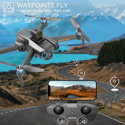 Picture of Optical Flow Avoidance Four-Axis Brushless Drone 1080P HD FPV Camera Wifi RC Quadcopter, 360° Flip, Waypoint Flight Black 2 Batteries DH