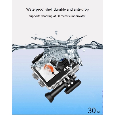 Picture of AUSEK Q60TR WIFI 4K WIFI 60Fps Ultra HD Waterproof Sports Action Camera - COMBO PACK (2 Battery, Charger, Microphone, Remote)