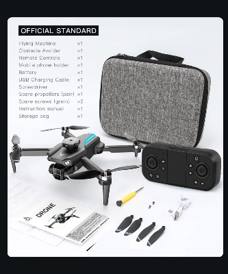 Picture of Drone Three-Axis Flow Positioning Brushless Motot Folding 4k Dual Camera Four-Sided Obstacle Avoidance Drones Black dgf