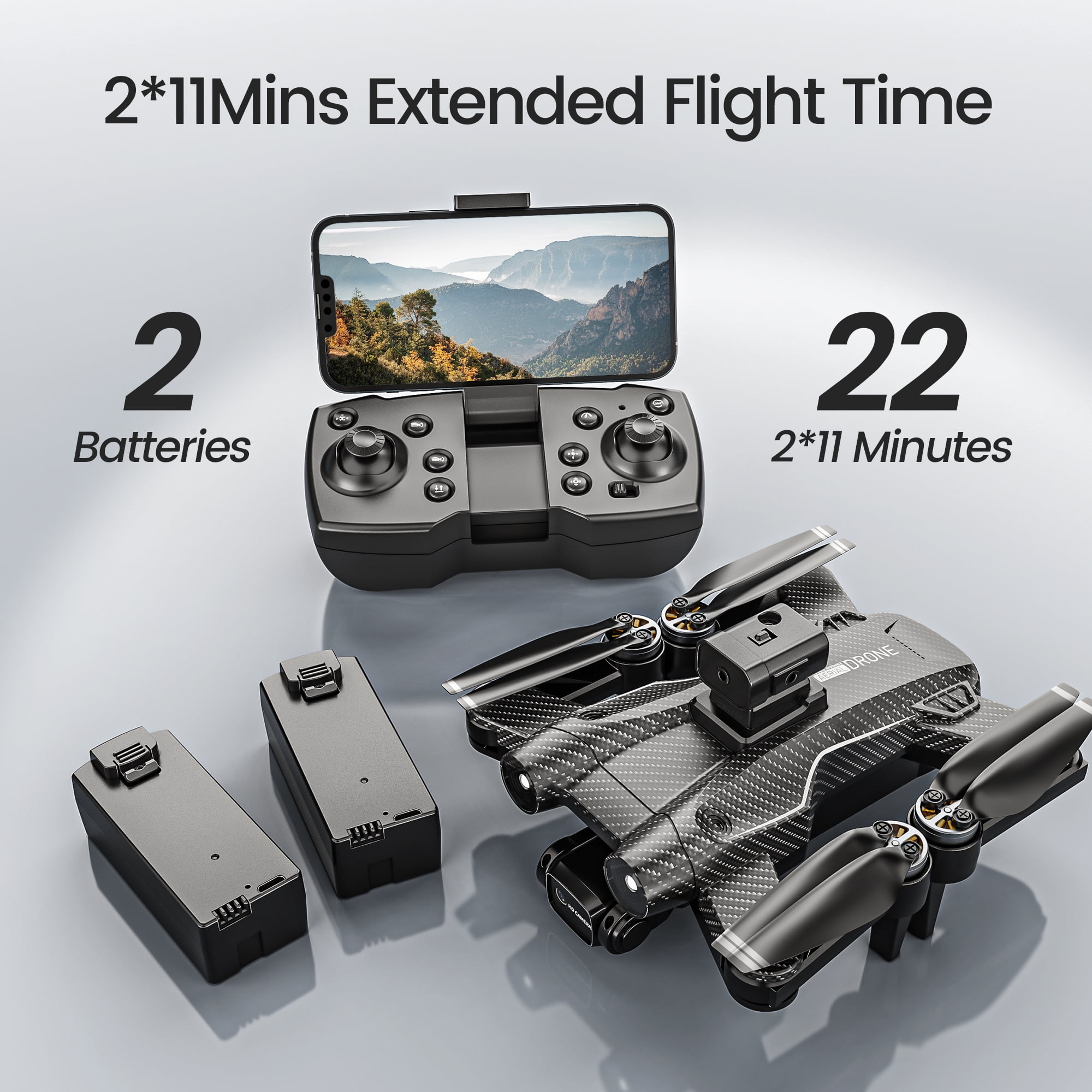 Picture of Sensor Drone with Camera 4K for Adults and Beginners, FPV RC Quadcopter with Brushless Motor,Optical Flow Sensor, 2 Batteries, Black DG