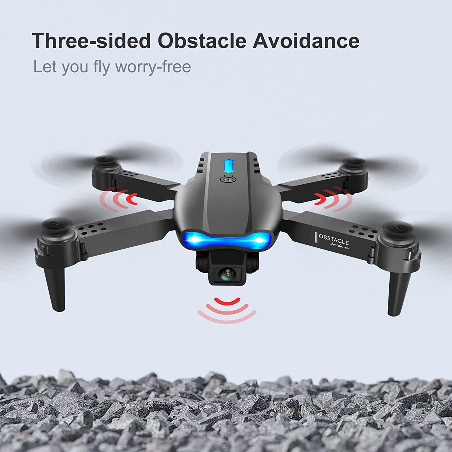 Picture of Four Sided Optical Flow Obstacle Avoidance WIFI Remote Control Helicopter 4K Dual Camera Drone Apps Controlled