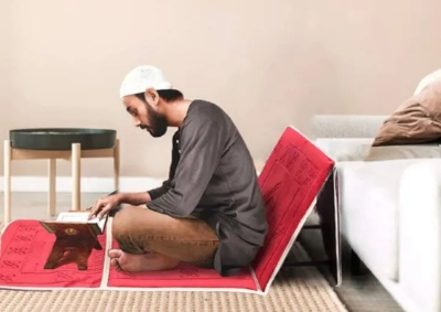 Picture of Foldable Luxury Relax Backrest Muslim Prayer Mat Carpet Islamic Recliner Chair Travel Recliner sd