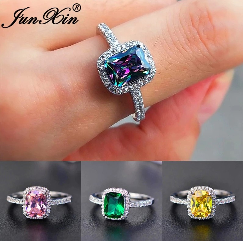 Picture of Moissanite Ring Engagement Rings for Women Brilliant Round Cut Diamond Sterling Silver Proposal Ring