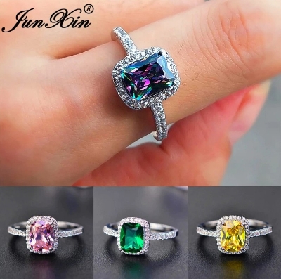 Picture of Moissanite Ring Engagement Rings for Women Brilliant Round Cut Diamond Sterling Silver Proposal Ring