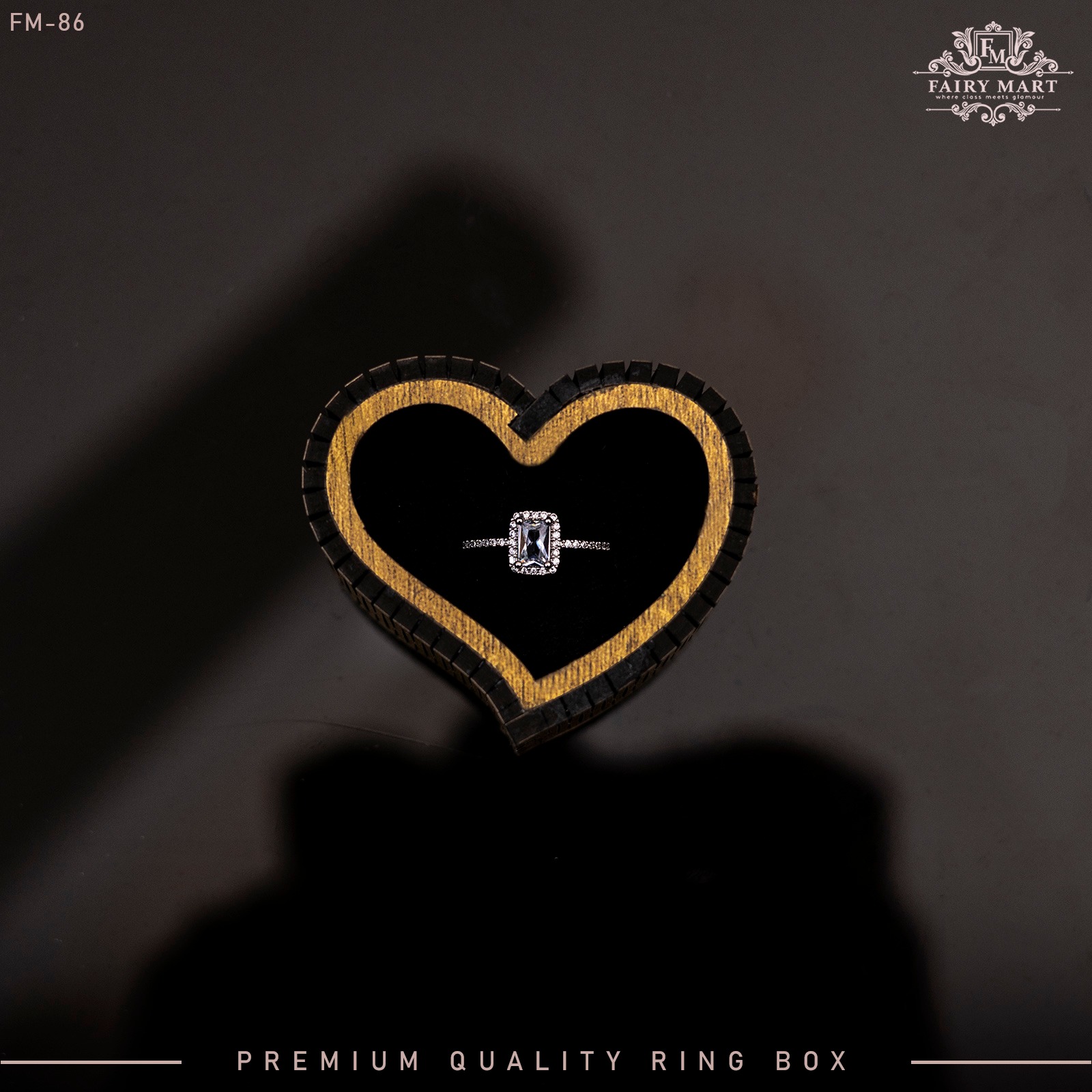 Picture of Heart Shaped Wood Ring box Engagement Ring box Jewelry Giftbox For Proposal Wedding valentine Day Anniversary Christmas - Jewelry Box gift For Her