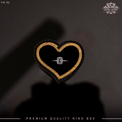 Picture of Heart Shaped Wood Ring box Engagement Ring box Jewelry Giftbox For Proposal Wedding valentine Day Anniversary Christmas - Jewelry Box gift For Her