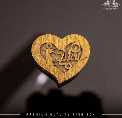 Picture of Heart Shaped Wood Ring box Engagement Ring box Jewelry Giftbox For Proposal Wedding valentine Day Anniversary Christmas - Jewelry Box gift For Her
