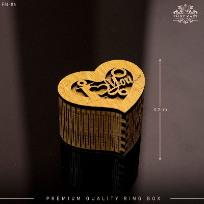 Picture of Heart Shaped Wood Ring box Engagement Ring box Jewelry Giftbox For Proposal Wedding valentine Day Anniversary Christmas - Jewelry Box gift For Her