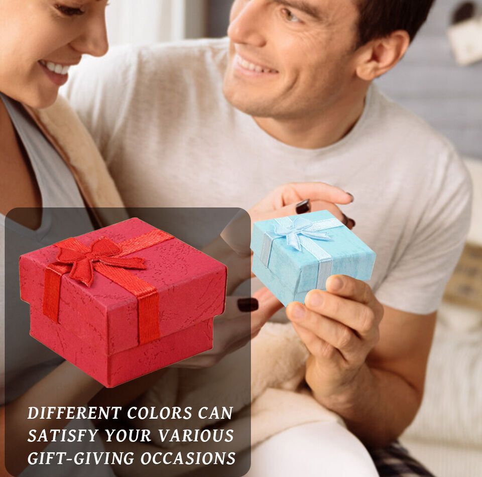 Picture of Elegant Square Gift Box Cardboard Earring Ring Jewelry Case Boxes 1 pieces