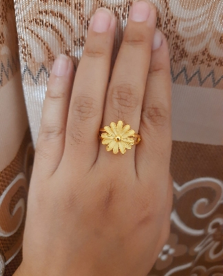 Picture of CM Jewelry Sun Flower Design Premium Quality  Adjustable Finger Ring  For Women
