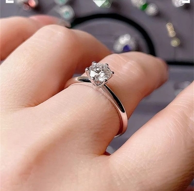 Picture of 1.55 Ct Round Moissanite Solitaire Engagement Argentium Silver Women's Ring With A Premium Box Free