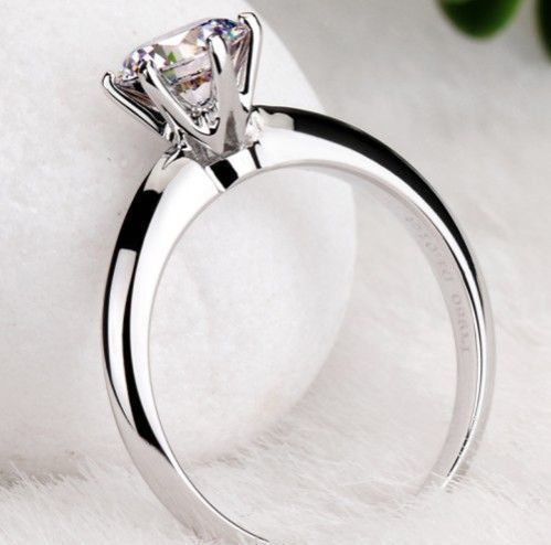 Picture of 1.55 Ct Round Moissanite Solitaire Engagement Argentium Silver Women's Ring With A Premium Box Free