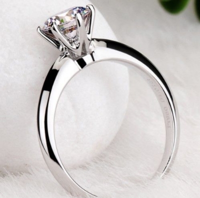 Picture of 1.55 Ct Round Moissanite Solitaire Engagement Argentium Silver Women's Ring With A Premium Box Free