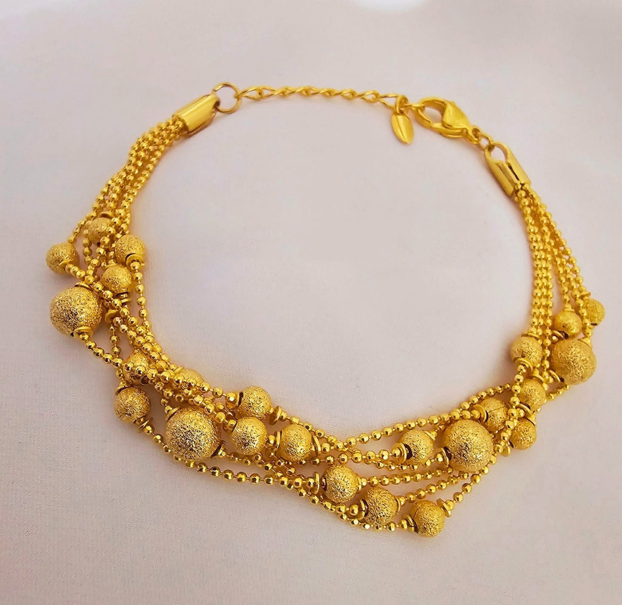 Picture of Charming Design Dubai Gold polish Bracelets For Women Beaded Chain Bracelet Party Accessories for Women