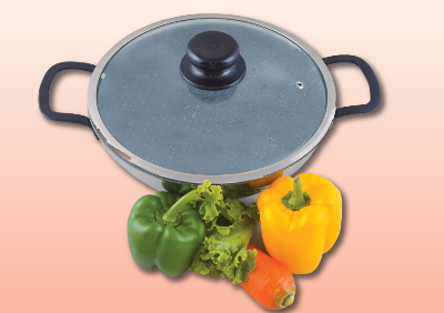 Buy Non Stick 3 Layer Wok with Glass Lid 24 cm  at Best Price In Bangladesh