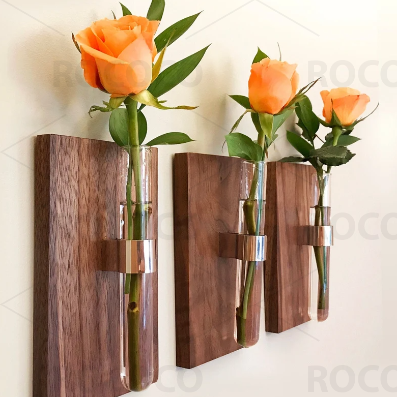 Picture of Karigor BD 3 Pieces Test tube Plant Flower Vase Wall hanging Shelf Floating Hook Wall Hanger Home Decore Wall Decoration Items