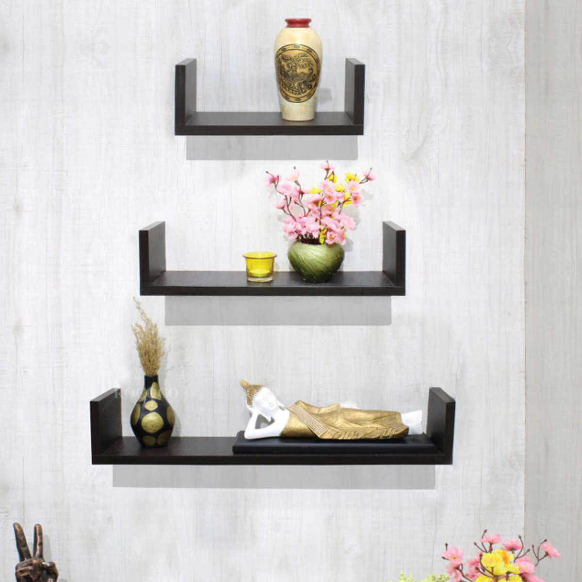 Picture of Karigor BD Rococo Wall Shelf Set of 3 Floating Racks for Home Decor and Display