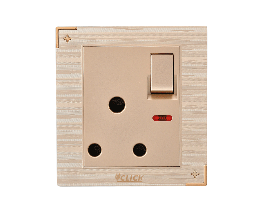 Buy Click Daisy 3 Pin Round Socket With Switch, 15A Online at Best Price In Bangladesh