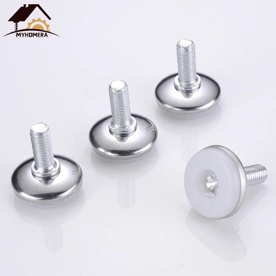 Picture of New 4Pcs Steel Furniture Legs Anti-slip Base Table Cabinet Leg Pad Adjustable Leveling Feet Leveler M8 M10 Screw 13mm-27mm