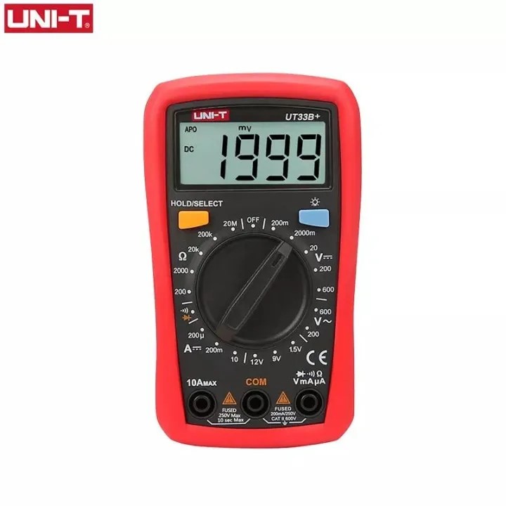 Picture of UNI-T UT33B+ Digital Multimeter - Auto Backlight Off - Loud Buzzer - Ergonomically Designed Rotary Switch - Battery Tester