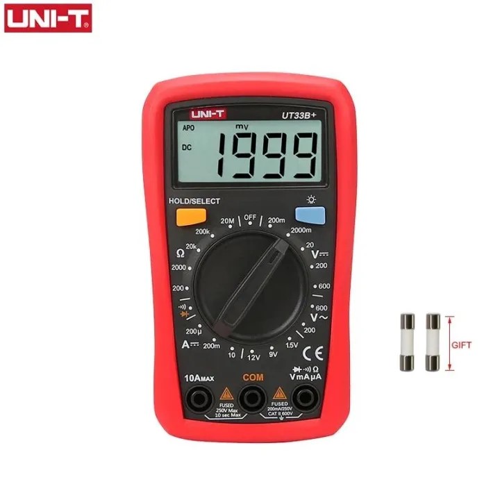 Picture of UNI-T UT33B+ Digital Multimeter - Auto Backlight Off - Loud Buzzer - Ergonomically Designed Rotary Switch - Battery Tester