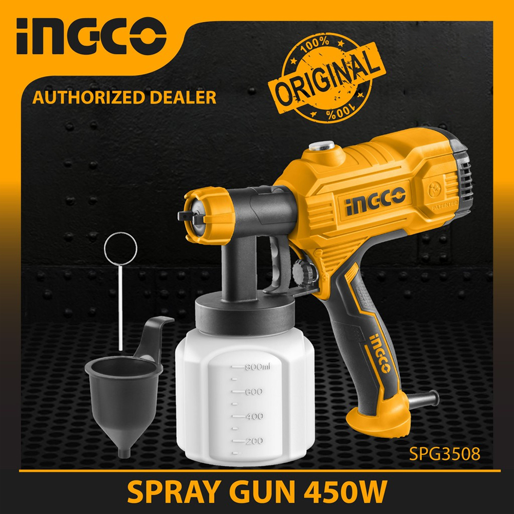 Picture of Spray Gun Industrial 450W ingco (SPG3508)- Electric Paint spray-no external compressor requires SPG3508