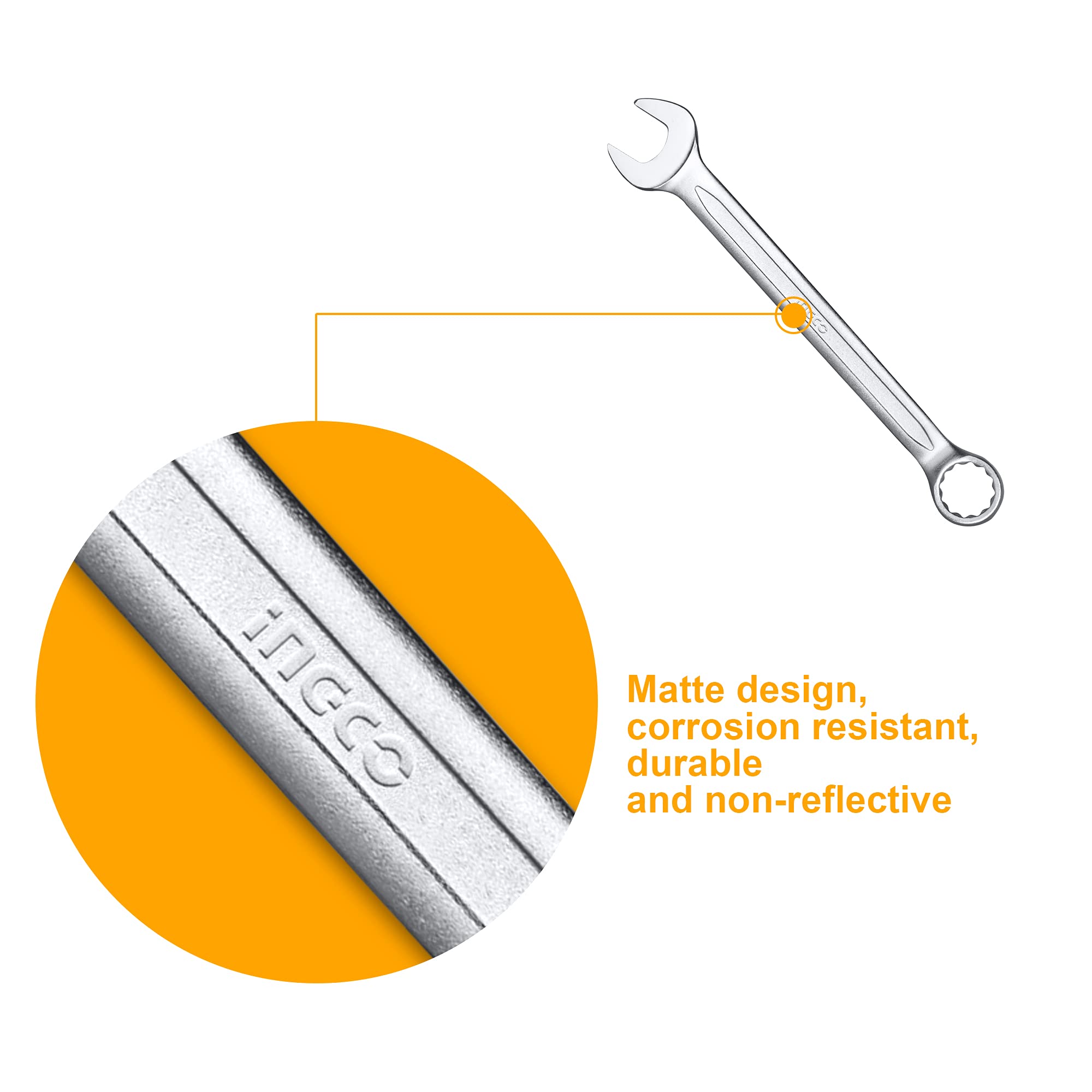 Picture of COMBINATION SPANNER SET -  8 pcs Ingco  HKSPA1088