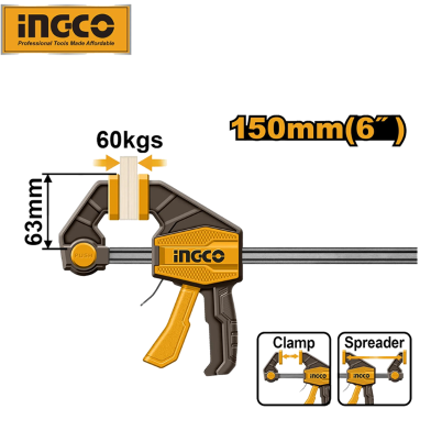 Picture of INGCO QUICK BAR CLAMP 150mm / 6" inch
HQBC01601