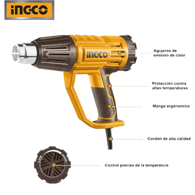 Picture of INGCO 2000W Upgraded Corded Heat Gun with 3 Temperature Levels HG200047