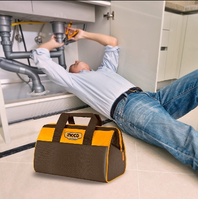 Picture of INGCO 16 Inch Tool Bag Organizer with Wide Mouth Water-proof Multi-use Tool Tote Bag HTBG281628