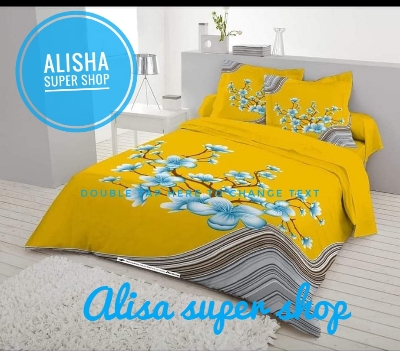 Picture of New exclusive  design fashionable luxurious double size home tex chain cover Bed sheets 2 matching pillow &1 side pillow