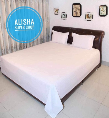 Picture of new exclusive design luxurious fashionable king size one colour  bed sheets with 2 pillow cover