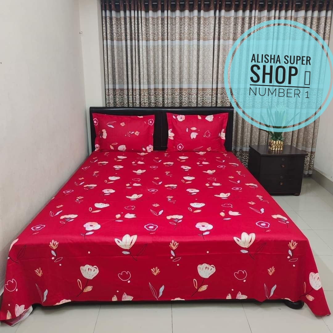 Picture of new premium quality king size pennel bed sheets with 2 pillow cover