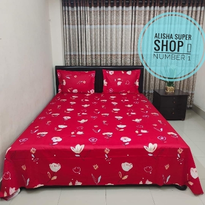 Picture of new premium quality king size pennel bed sheets with 2 pillow cover