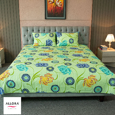 Meadow Dream Print Bedsheet – Green ALLORA BDonline shop bangladeshothoba.com